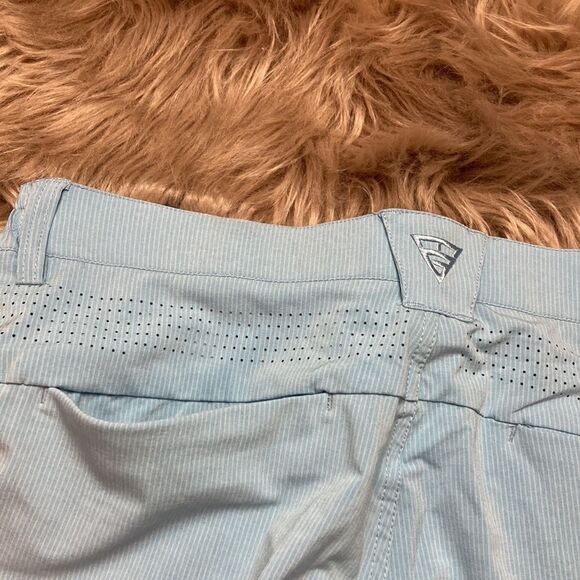 Maelreg Men’s Proflex Sky Blue Pinstripe Active Golf Casual Shorts Quick-dry - Picture 7 of 15